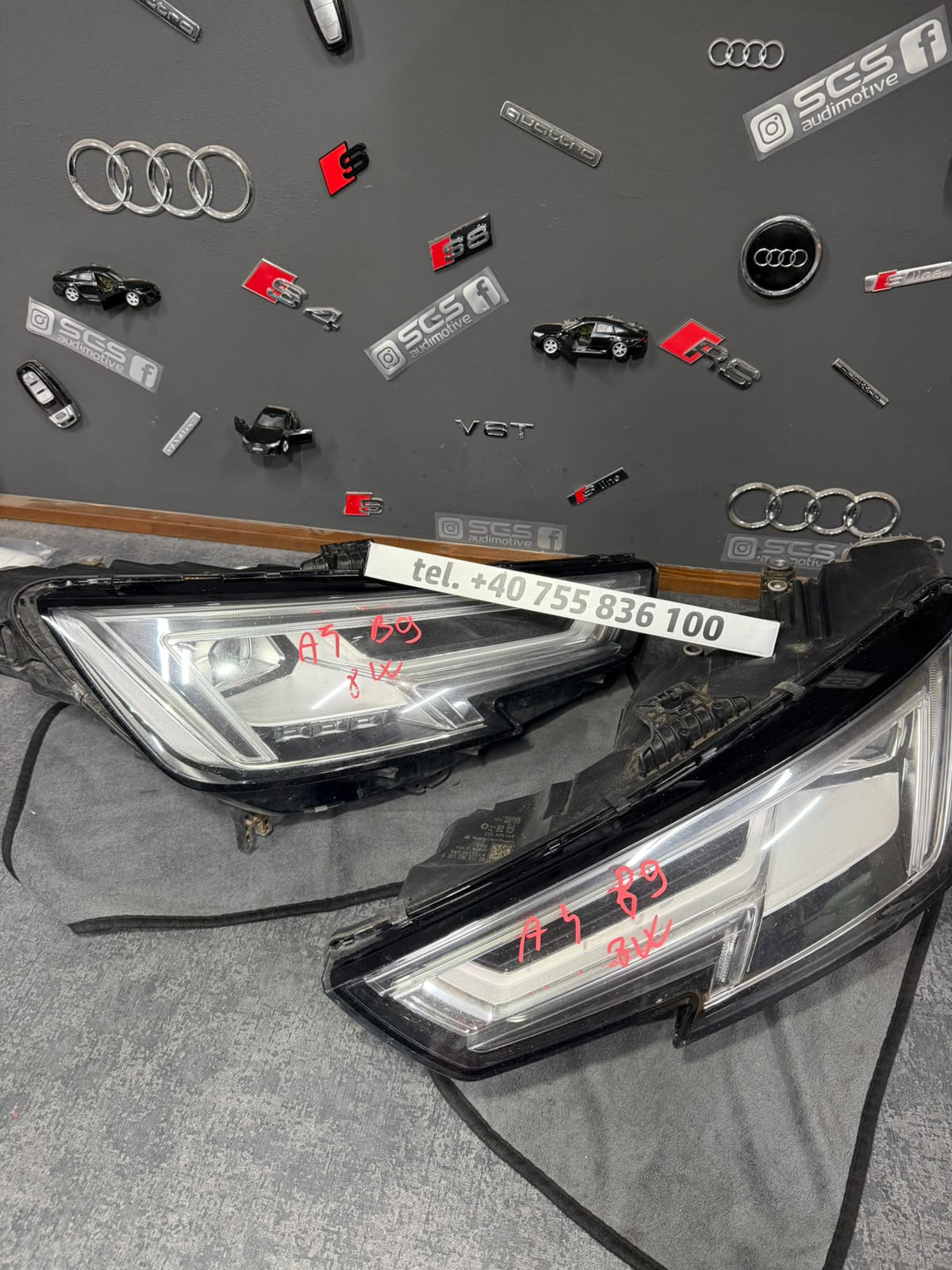 Pereche faruri Full LED Audi A4 B9 8W, originale, complete