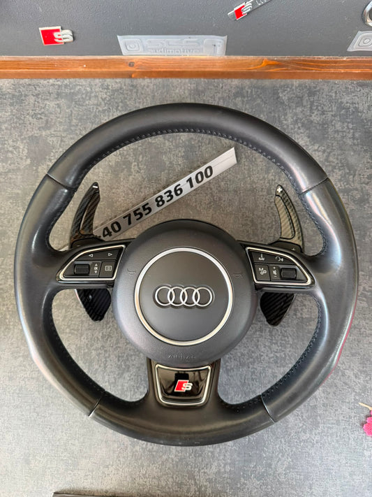 Volan Audi A8 S8 D4 S line cu padele, vedere frontală