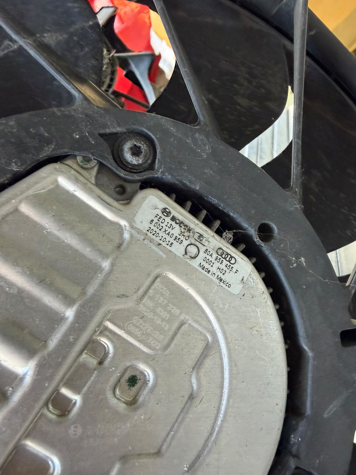 Ventilator răcire motor Audi, vedere frontală