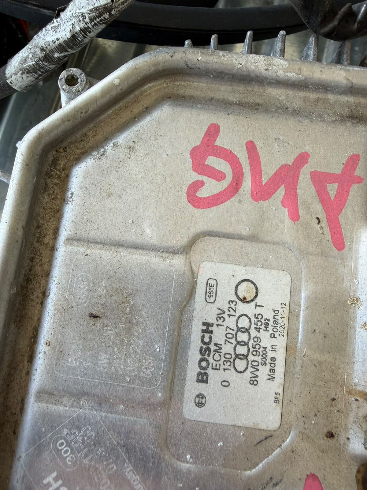 Ventilator răcire motor Audi TDI, detaliu montaj