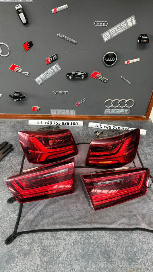 Cele patru stopuri LED Audi A6 C7.5 Avant, exterioare și interioare